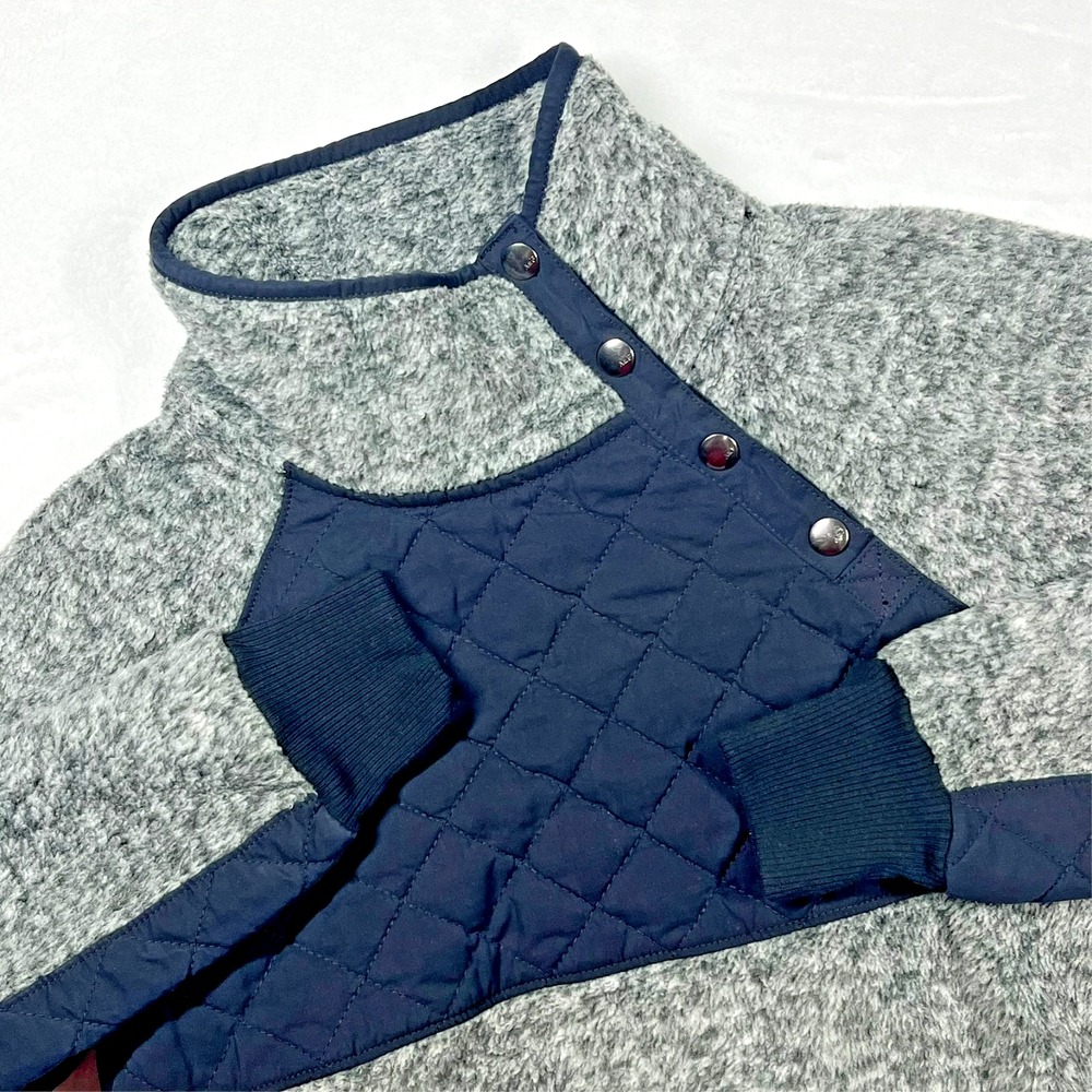 Abercrombie Fitch Quilted Asymmetric Snap Pullover Fleece Sweatshirt Women's S
